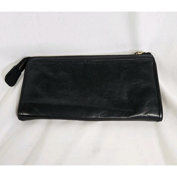 Marc By Marc Jacobs Black Leather Turnlock Tip Zip Rectangular Wallet Clutch - Picture 2 of 12